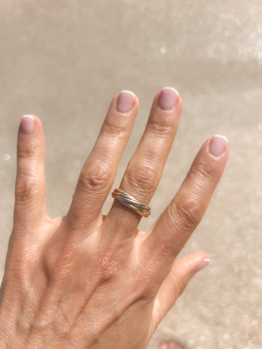 Bague 58 Cartier - Alliance Trinity 7 anneaux en or 3 tons 18k 58 Facettes 1