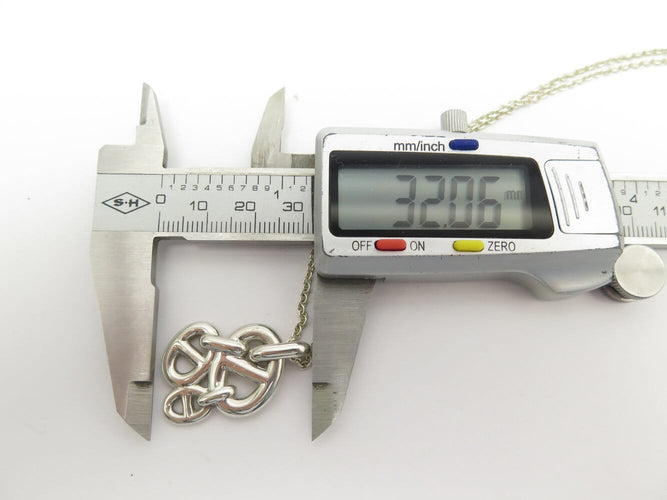 Collier collier pendentif HERMES chaine d'ancre enchainee en argent 925 58 Facettes 271925
