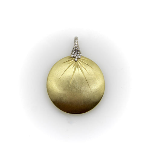 Pendentif Pendentif disque en or jaune et blanc 18k avec diamants 58 Facettes A2000I