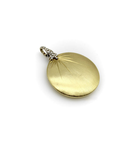 Pendentif Pendentif disque en or jaune et blanc 18k avec diamants 58 Facettes A2000I