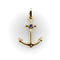 Pendentif Signature - Pendentif ancre en or jaune 14k et saphir bleu 58 Facettes A20010