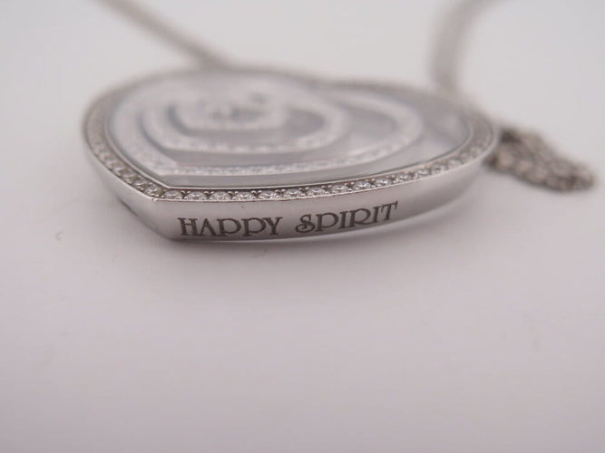 Collier Chopard Happy Spirit - Collier pendentif cœur en or blanc 18K et diamants 58 Facettes 264347