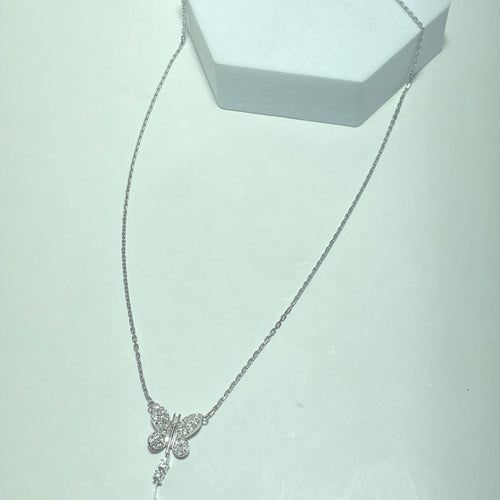 Collier Collier papillon en or blanc 18K et diamants 0,33 ct 58 Facettes 250103
