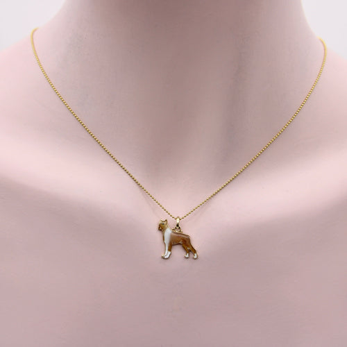 Pendentif Pendentif vintage boxer en or jaune 14k émaillé 58 Facettes