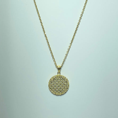 Pendentif Pendentif rond géométrique ajouré en or jaune 18 carats 58 Facettes 260009