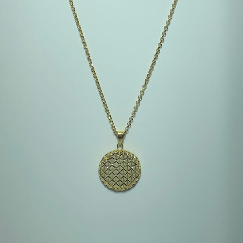 Pendentif Pendentif rond géométrique ajouré en or jaune 18 carats 58 Facettes 260009