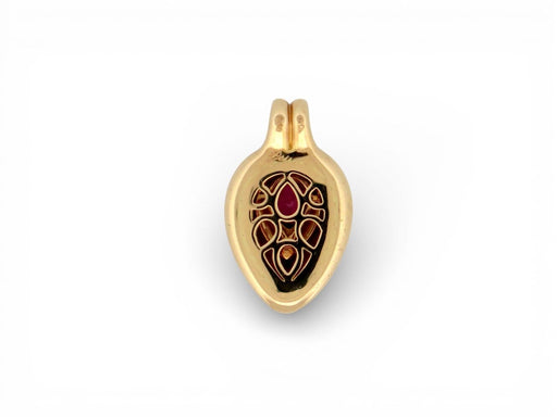 Pendentif Poiray - Pendentif vintage en or jaune 18k et pierre rose 58 Facettes 272210