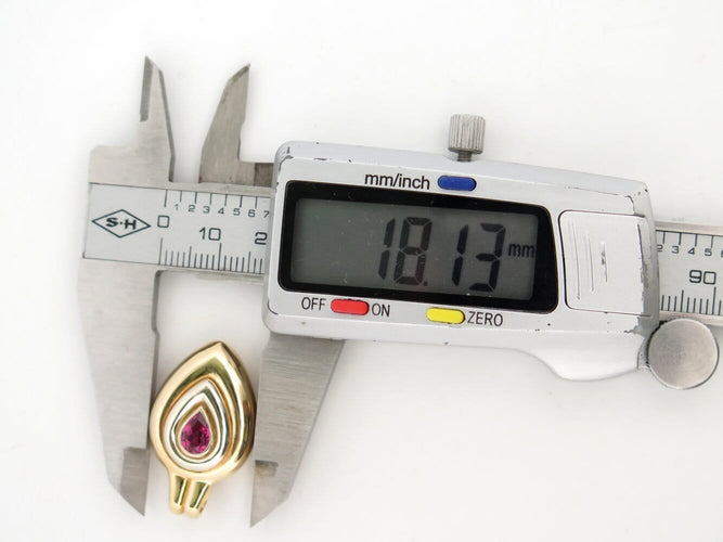 Pendentif Poiray - Pendentif vintage en or jaune 18k et pierre rose 58 Facettes 272210