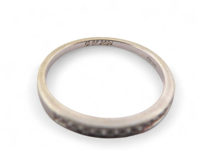 Bague 50 bague solitaire 0.63ct gia t50 or blanc 18k + alliance sertie diamant 0.1ct 58 Facettes 270398