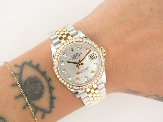 Montre Rolex Lady-Datejust 31 - Montre en or jaune 18k et acier, diamants 58 Facettes 272173