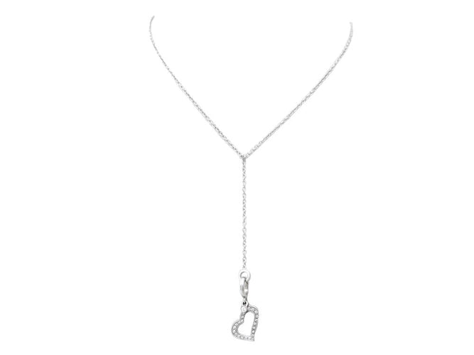 Collier Piaget Limelight - Collier chaîne Y avec pendentif cœur en or blanc et diamants 0,29 ct 58 Facettes 221585