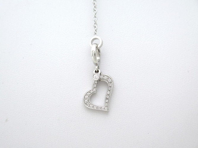 Collier Piaget Limelight - Collier chaîne Y avec pendentif cœur en or blanc et diamants 0,29 ct 58 Facettes 221585