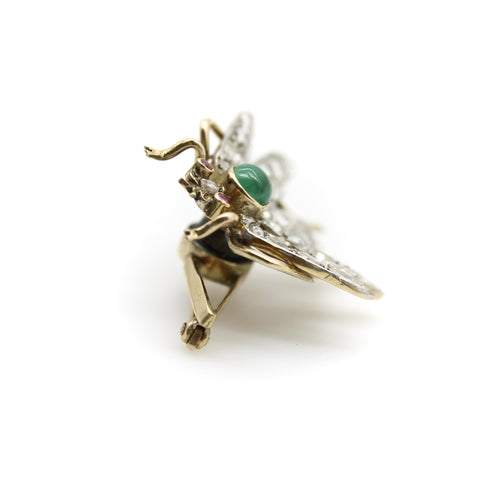 Broche Broche victorienne insecte en or 14k et diamants taille rose 58 Facettes A2001O