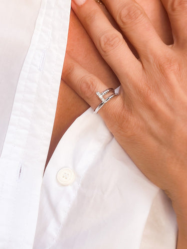 Bague 50 Cartier - Bague Juste un Clou en or gris et diamants 58 Facettes