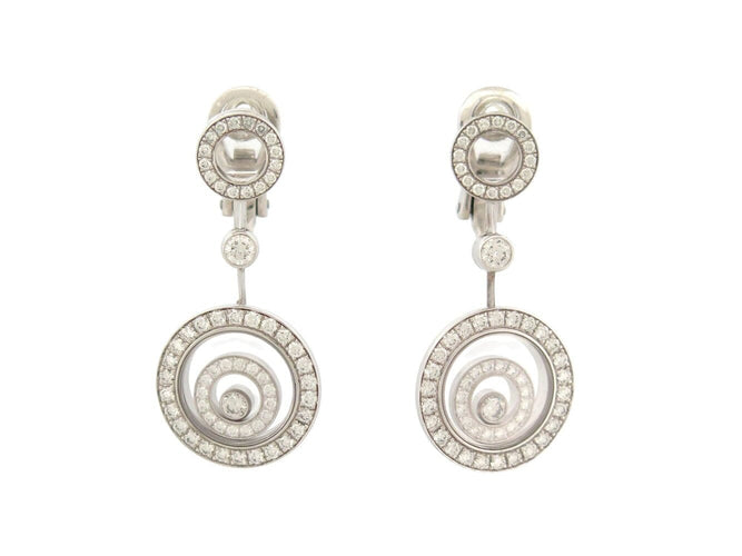 Boucles d'oreilles Chopard Happy Spirit - Boucles d'oreilles en or blanc et diamants 1,90 ct 58 Facettes 269989