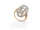 Bague 48 Bague marquise navette en or rose 18k et platine, 17 diamants 3,4 ct 58 Facettes 270710