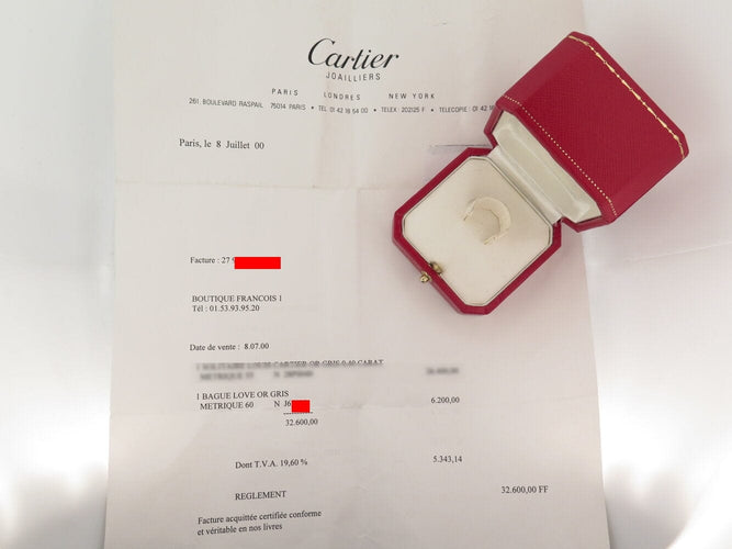 Bague 60 Cartier Love Classique - Bague en or blanc 18k, taille 60 58 Facettes 271840