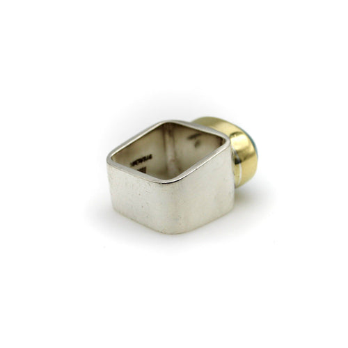 Bague Gabriel Ofiesh - Bague moderniste en or 18k et argent avec aigue-marine 58 Facettes
