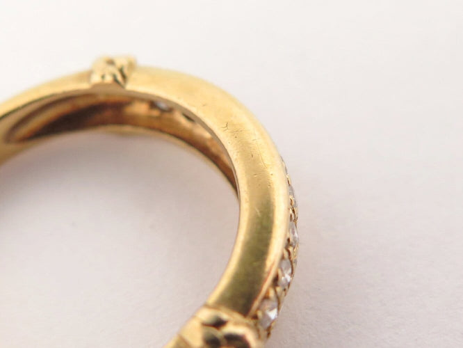 Bague 52 Alliance jonc demi-sertie 20 diamants 0,3 ct en or jaune 18k, T52 58 Facettes 272441