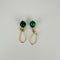 Boucles d'oreilles Boucles d’oreilles vintage en or jaune 18k et malachite verte 58 Facettes 2505019