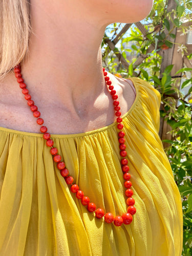 Collier Collier en corail méditerranéen naturel avec fermoir en or 18k 58 Facettes
