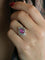 Bague 49.5 Bague marguerite en platine, rubis étoilé et diamants 58 Facettes 1131.2