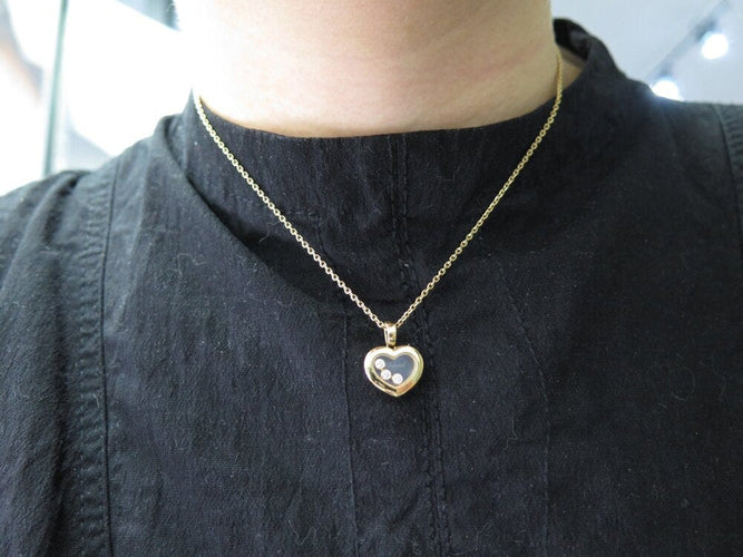 Collier Chopard Happy Diamonds Icons - Collier en or jaune 3 diamants 42 cm 58 Facettes 268630