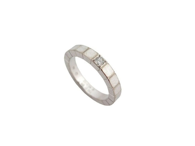 Bague 51 Cartier Lanières - Bague en or blanc 18k avec diamant 0,05 ct, taille 51 58 Facettes 249804