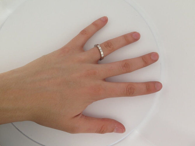 Bague 51 Cartier Lanières - Bague en or blanc 18k avec diamant 0,05 ct, taille 51 58 Facettes 249804