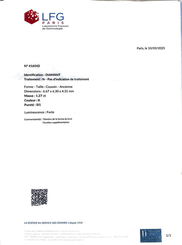 Bague 52 Bague toi et moi ancienne en or 18 carats et platine, diamants 2,60 ct 58 Facettes 1113.1