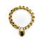 Bracelet Bracelet à maillons rolo avec cadenas cœur en or jaune 14k et grenat 58 Facettes