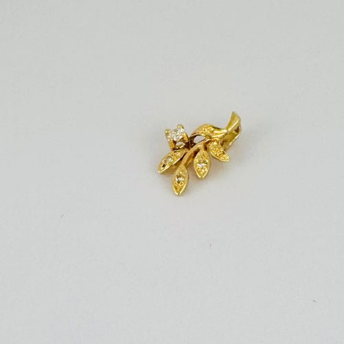 Pendentif Pendentif vintage en or jaune 18 carats, saphirs blancs et diamant 58 Facettes 2508019