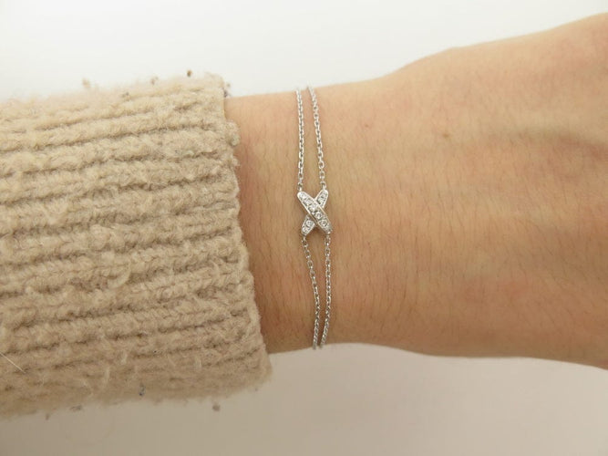 Bracelet Chaumet Jeux de Liens - Bracelet 17 cm en or blanc 18k et diamants 58 Facettes 242580
