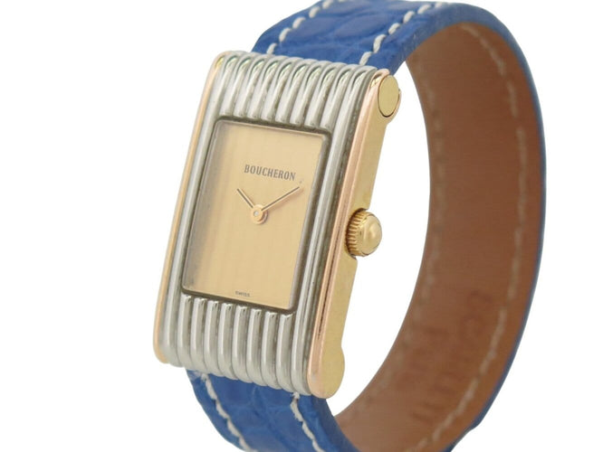 Montre Boucheron Reflet - Montre quartz 28 mm en acier et or jaune 18k 58 Facettes 272246