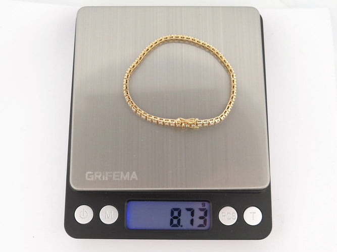 Bracelet Mauboussin Tu es ma rivière d'amour - Bracelet en or jaune 18k et diamants 2 ct 58 Facettes 272530