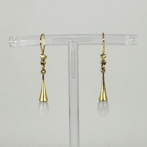 Boucles d'oreilles Boucles d’oreilles pendantes vintage en or jaune 14k et quartz blanc 58 Facettes 2508003