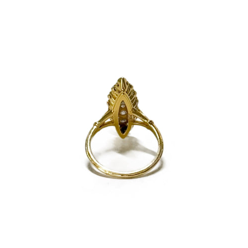Bague 54 Bague marquise en or jaune 18K sertie de diamants 58 Facettes REF24016-180