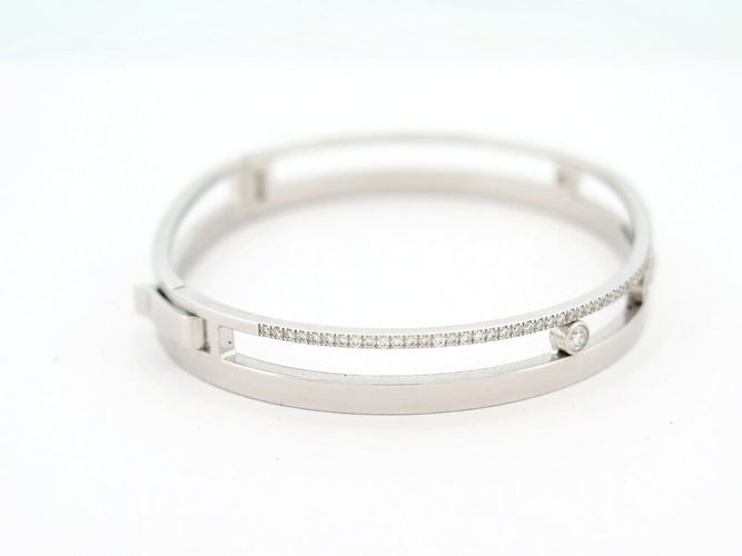 Bracelet Messika Move Romane - Bracelet jonc en or blanc et diamants 58 Facettes 268783