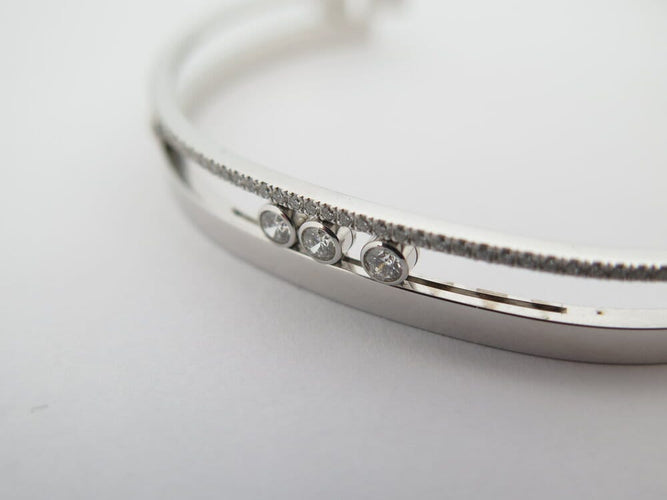 Bracelet Messika Move Romane - Bracelet jonc en or blanc et diamants 58 Facettes 268783