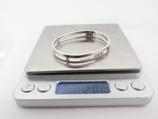 Bracelet Messika Move Romane - Bracelet jonc en or blanc et diamants 58 Facettes 268783