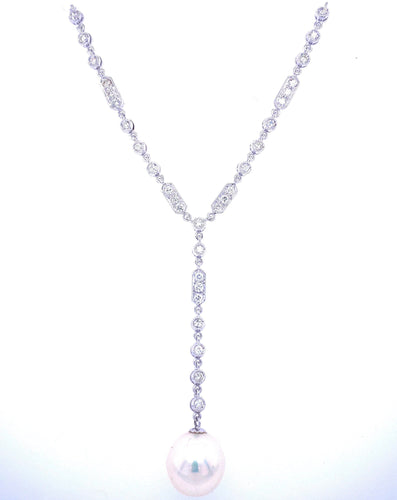 Collier Art déco - Collier pendentif en or blanc 18 carats avec diamants 58 Facettes