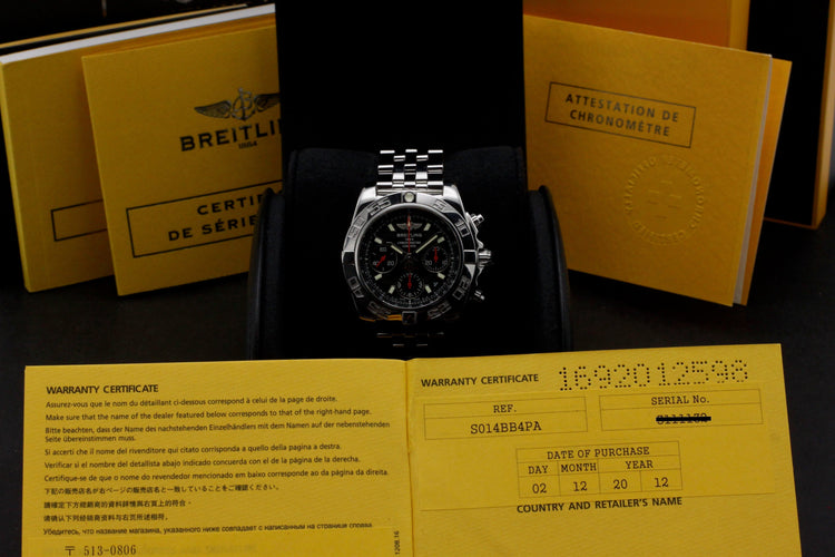Montre Breitling Chronomat 44 AB0141 - Montre automatique en acier, boîte et papiers (2012) 58 Facettes BTL/CHM/111