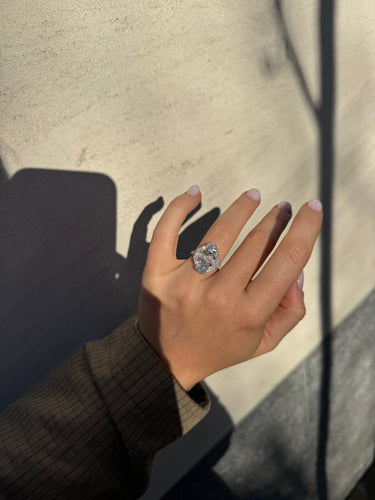 Bague 54.5 Bague Toi et moi en or blanc 18k et diamants 58 Facettes