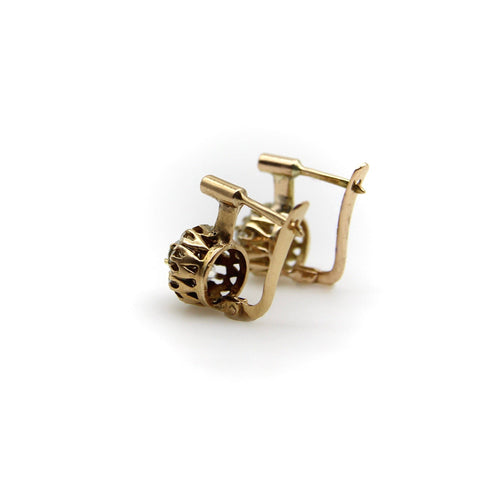Boucles d'oreilles Boucles d'oreilles pendantes fleurs victoriennes en or 18k et diamants 58 Facettes