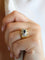 Bague 54.5 Bague à godrons en or jaune 18 carats, saphir ovale et diamants 58 Facettes 1160