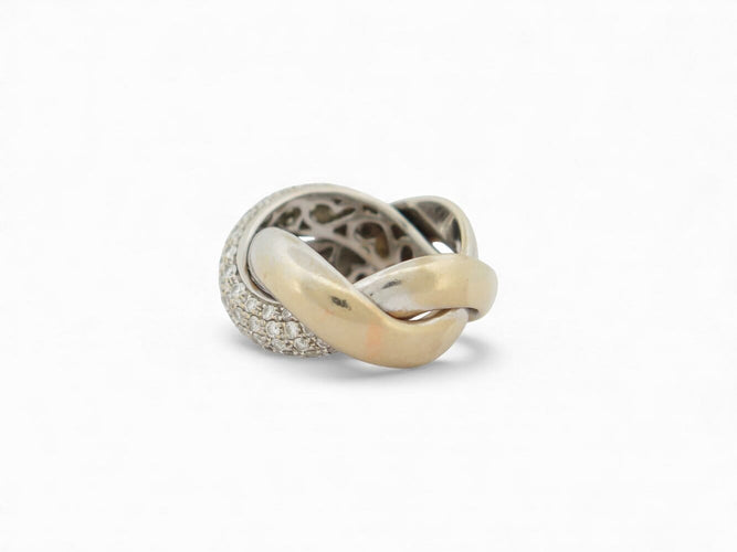 Bague 47 Poiray Tresse - Bague GM en or blanc 18k et diamants 1 ct 58 Facettes 268752