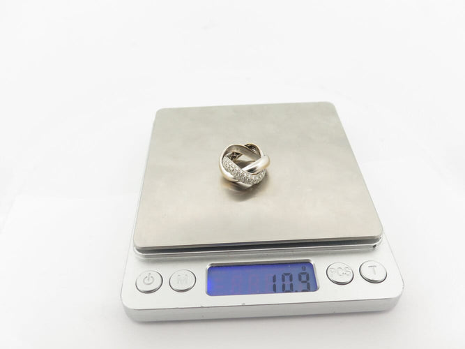 Bague 47 Poiray Tresse - Bague GM en or blanc 18k et diamants 1 ct 58 Facettes 268752