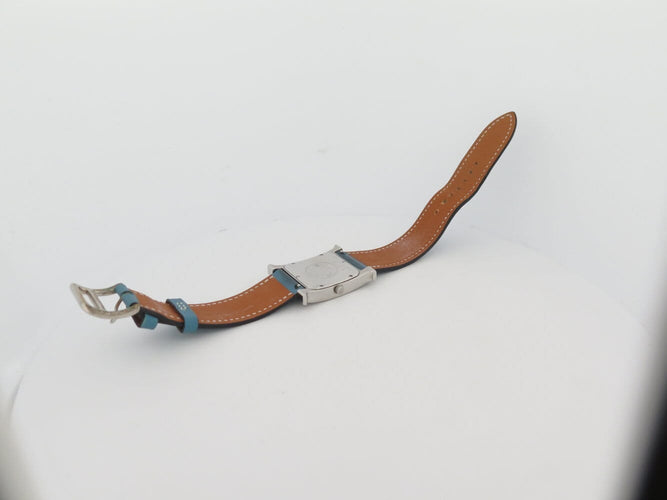 Montre montre HERMES heure h hh1.510 quartz 34 mm en acier et cuir bleu 58 Facettes 272965
