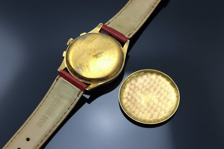 Montre Chronographe suisse - Montre en or jaune 18K, cadran blanc 38 mm 58 Facettes