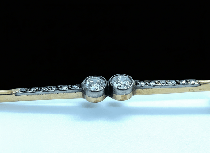 Broche Spilla barrette - Broche en or jaune 18K et diamants 58 Facettes